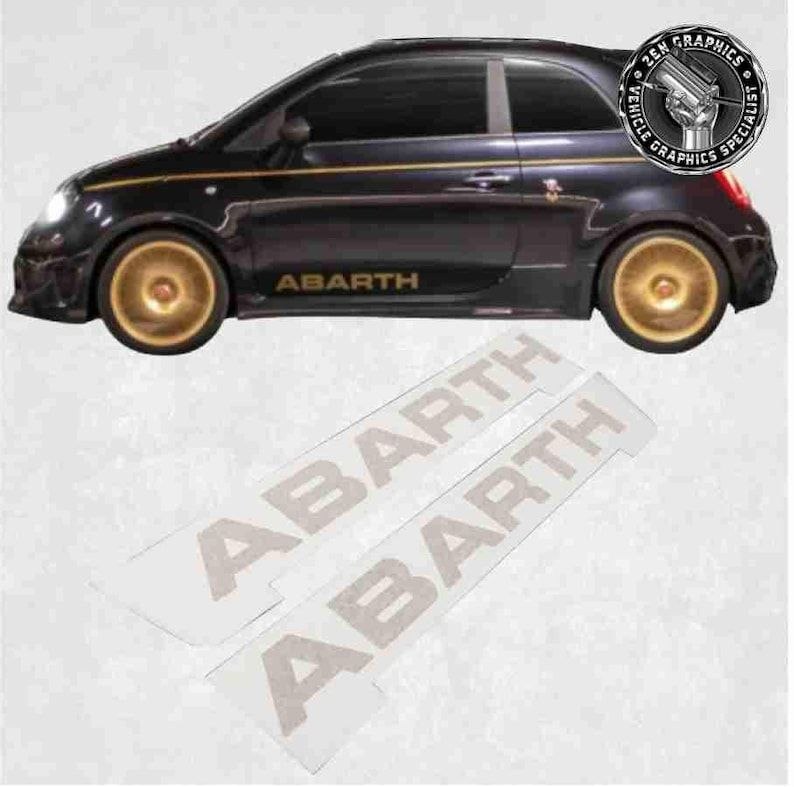2 PCS Décalcomanies Abarth du bon côté pour Fiat 595 Scorpioneoro Autocollant de remplacement d'origine Hexis Suptac, pièces de style adhésives en vinyle de 7 à 10 ans