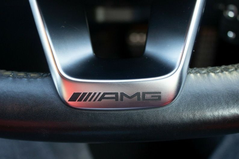 2 PCS Pour autocollant de volant Mercedes, insigne adhésif graphique exclusif