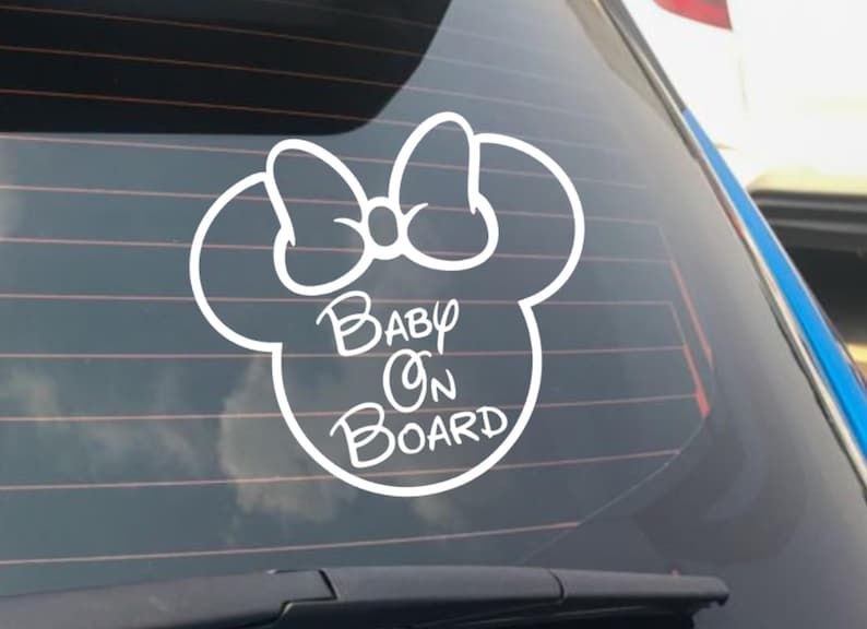 2 PCS Sticker fenêtre voiture bébé à bord fille noeud souris Sticker sécurité bébé mignon