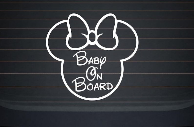 2 PCS Sticker fenêtre voiture bébé à bord fille noeud souris Sticker sécurité bébé mignon