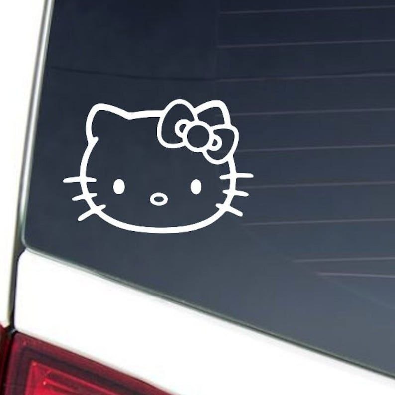 2 pcsSticker vinyle chaton,Hello Kitty