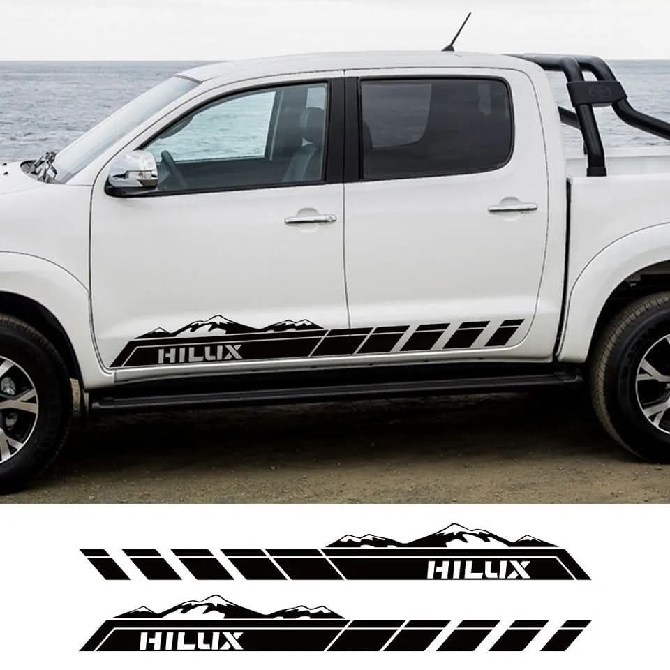 2 Pièces Autocollants de jupe latérale Toyota Hilux Sport Pickup SUV ensemble d'autocollants