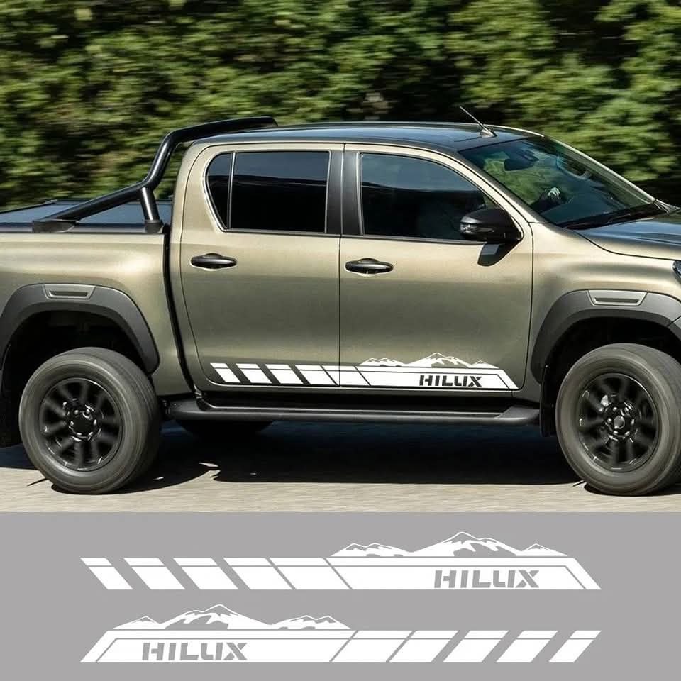2 Pièces Autocollants de jupe latérale Toyota Hilux Sport Pickup SUV ensemble d'autocollants