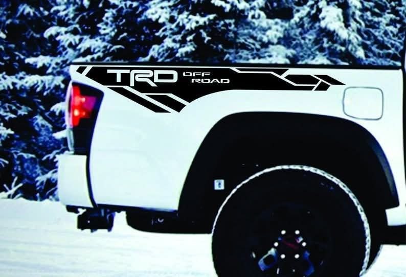 2 pièces côté Stripe corps autocollant vinyle graphique autocollant logo TRD Off Road de haute qualité !