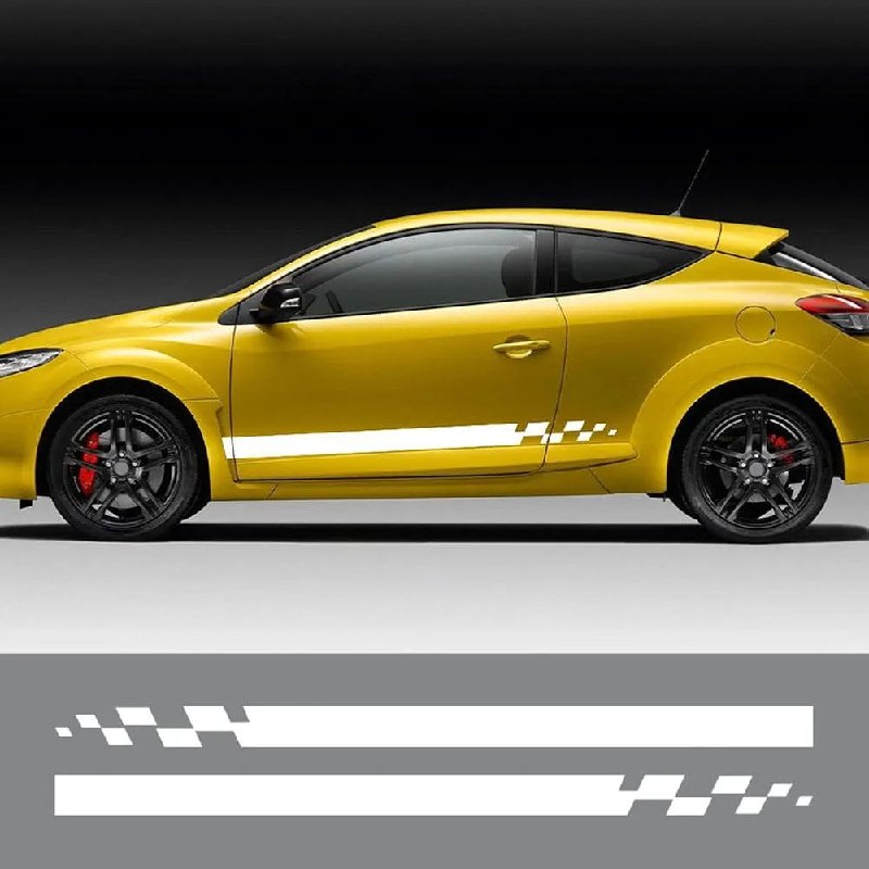 2PCS Auto Porte Côté Jupe Treillis Vinyle Autocollants De Voiture De Sport, pour Seat Leon MK3 MK2 Racing Graphique Auto Body Decor Wrap Stickersr