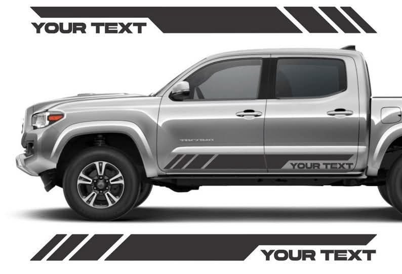 Autocollant de décalque de texte personnalisé pour porte latérale de ramassage s'adapte à TRD Tacoma Tundra ou à n'importe quel ensemble de 2 paires de camions