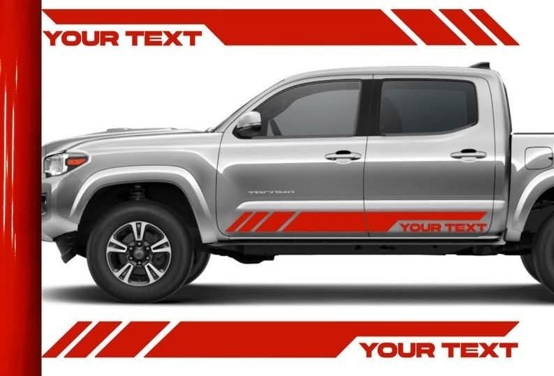 Autocollant de décalque de texte personnalisé pour porte latérale de ramassage s'adapte à TRD Tacoma Tundra ou à n'importe quel ensemble de 2 paires de camions