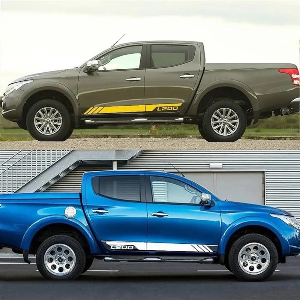 Autocollant de Logo de Voiture pour Mitsubishi L200, Emblème Stylisé Avant et Arrière Décoration Extérieure de Voiture Accessoires Modifiés