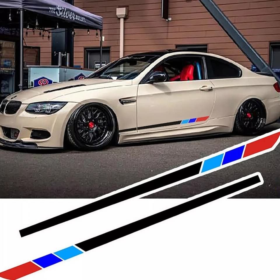 Autocollant jupe latérale autocollant couleur M Performance M compatible avec BM