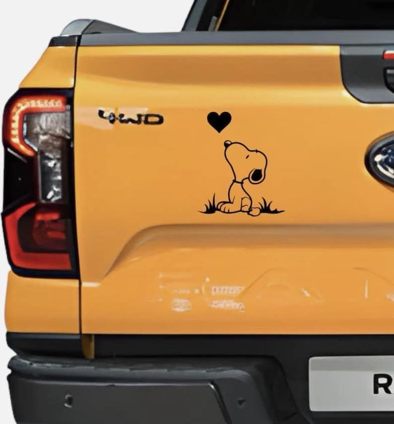 Autocollant Snoopy pour voiture, logo, sticker mural, env. 15 cm
