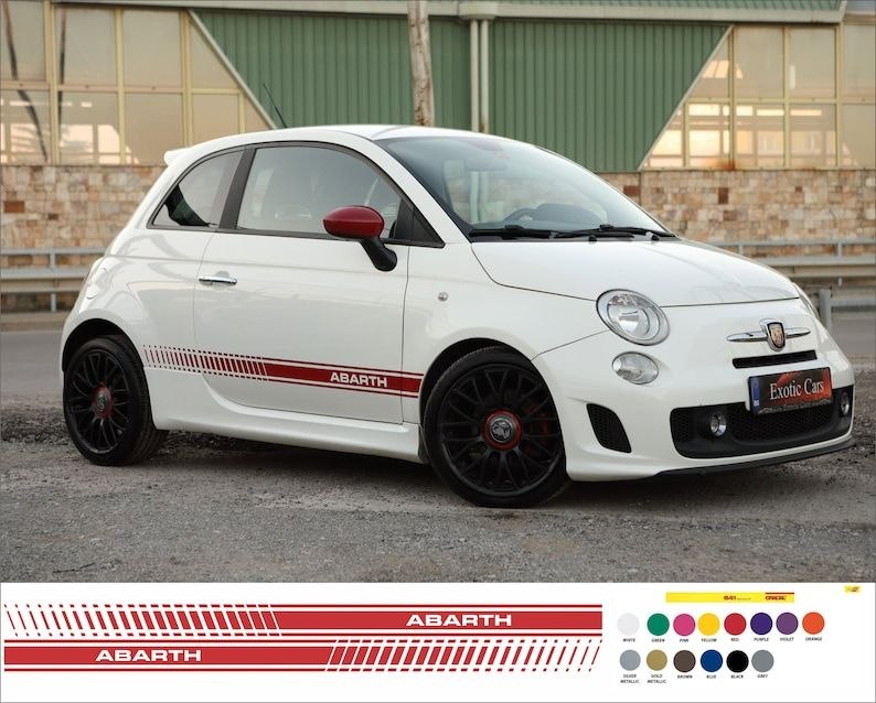 Bandes de décalcomaniesautocollants ABARTH, tuning cars, vinyle universel, bandes latérales, kit d'autocollants graphiques
