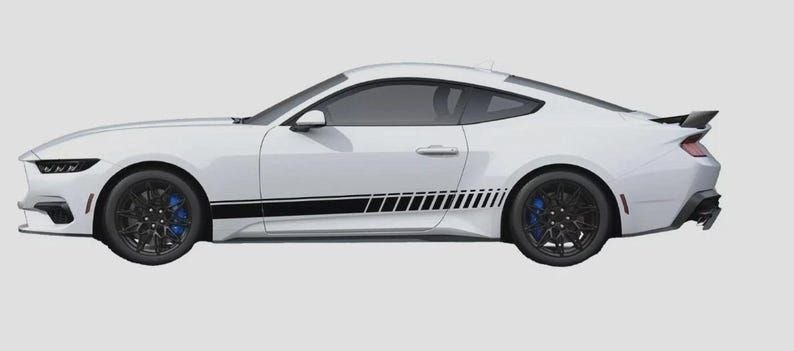 Convient aux autocollants à rayures latérales à culbuteur Ford Mustang, aux graphiques en vinyle de course personnalisés