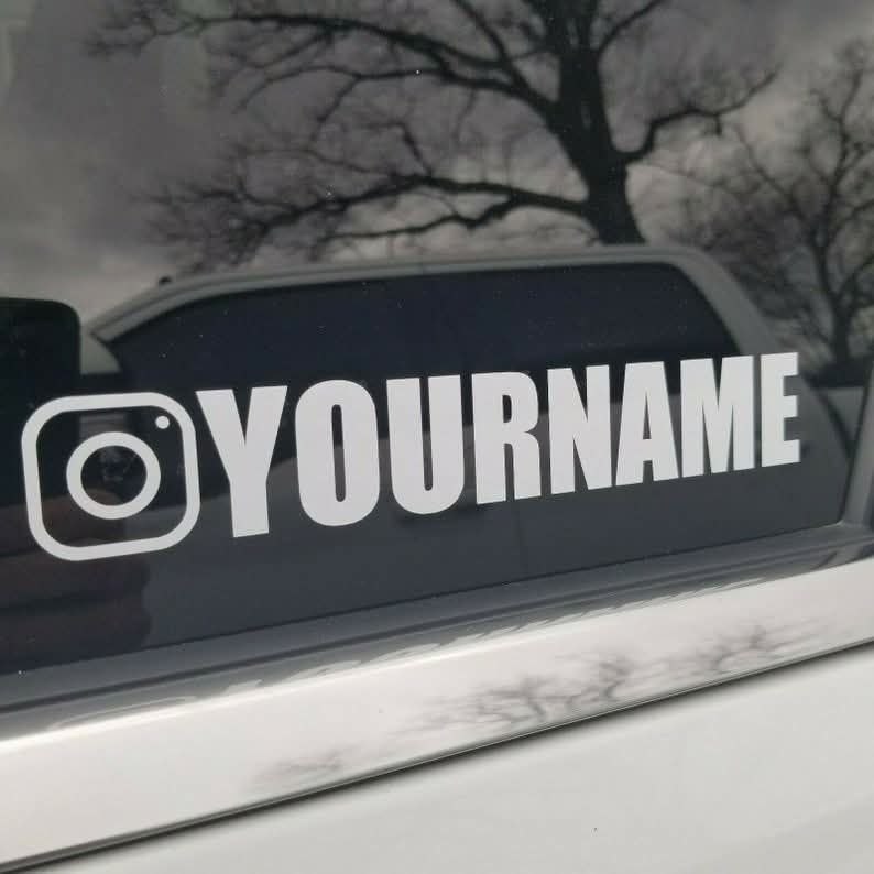 Custom Instagram Name Vinyl Decal Car Window Personalized IG Username JDM Drift Sticker Chrome Holographic Oil Slick