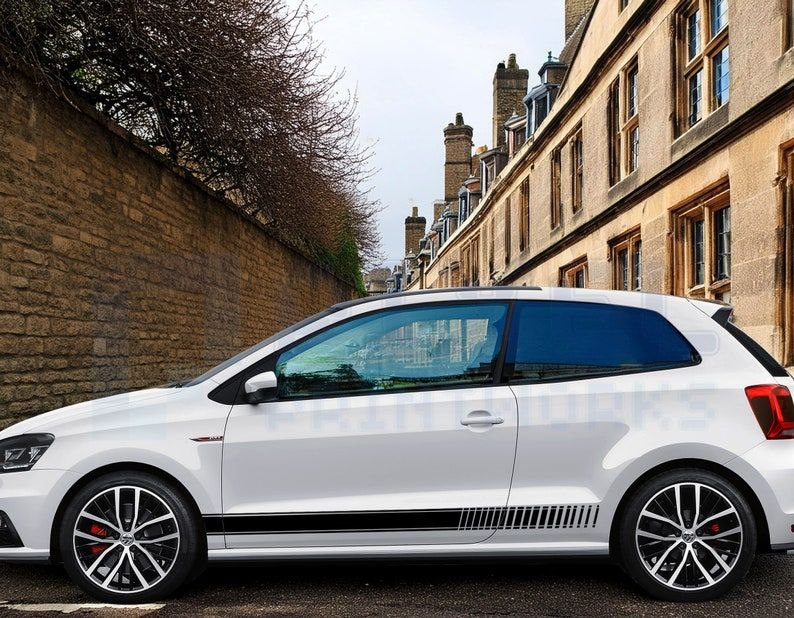 Décalcomanies en vinyle à bandes latérales VW Polo - Design minimaliste (convient aux MK5 et MK6) par Pixel Printworks