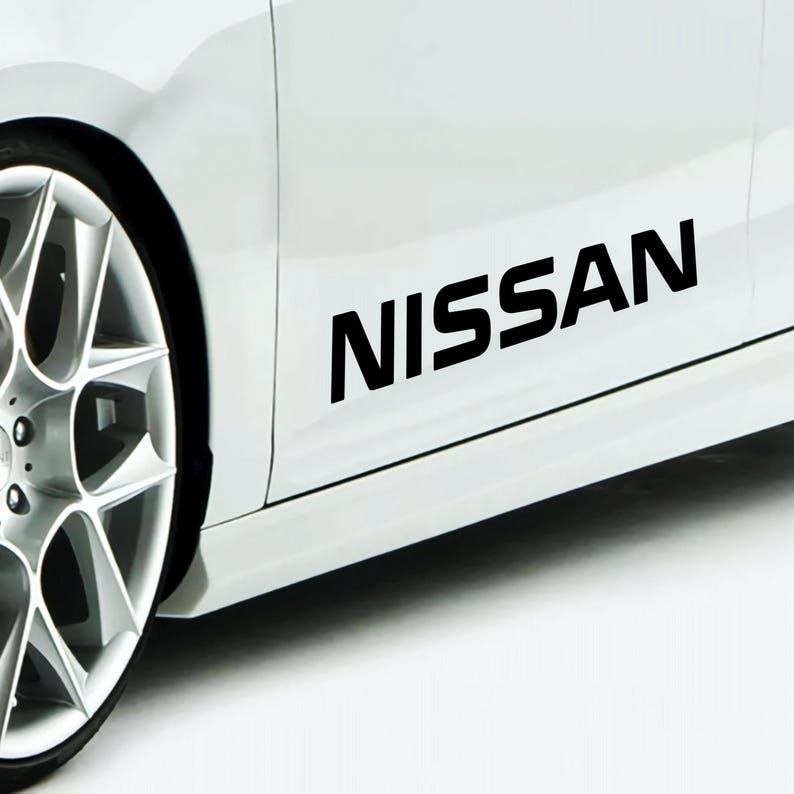Lot de 2 autocollants logo Nissan, style sport et course Logo Nissan découpé, autocollant vinyle double face pour véhicule