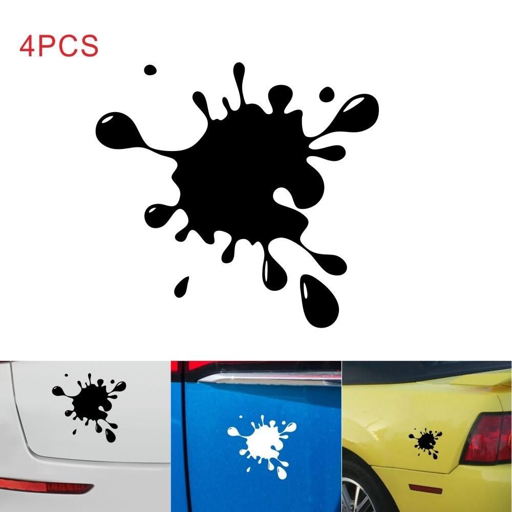 Lot de 4 autocollants amusants en vinyle en forme de gouttelettes d'eau pour voiture, pour pare-chocs, fenêtre, décoration de voiture