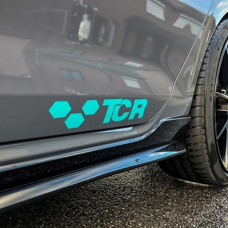 Premium vinyl sticker set TCR logo on the side VW Golf 7 GTI