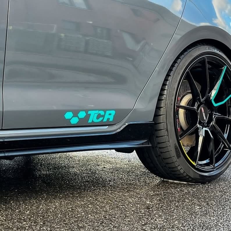 Premium vinyl sticker set TCR logo on the side VW Golf 7 GTI
