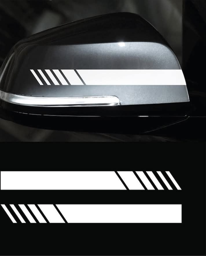 Set of 4 Car Rear View Side Mirror Vinyl Stickers - DIY Car Body Stripe Decals - SUV Vinyl Graphics