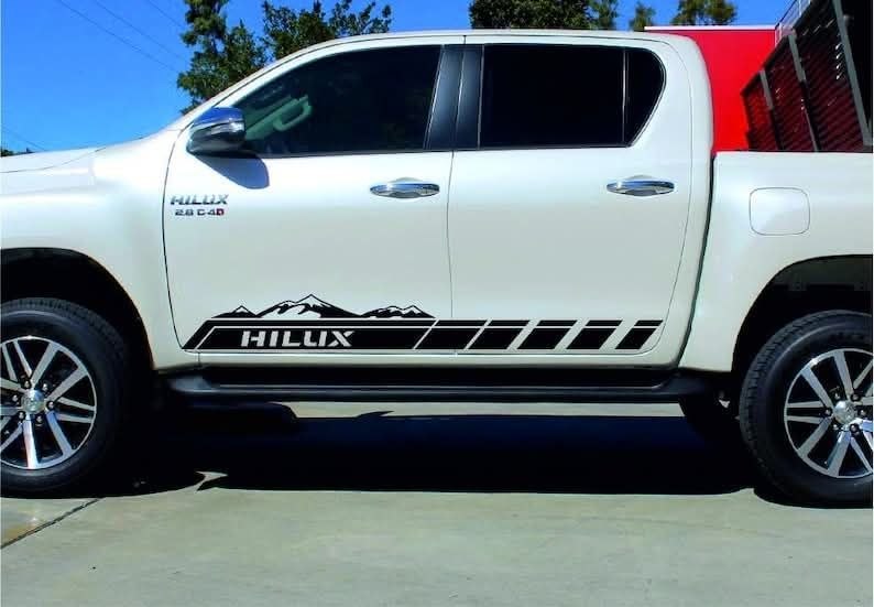 Toyota Hilux - autocollant latéral logo carrosserie décalcomanie vinyle graphique 2 pièces de haute qualité !