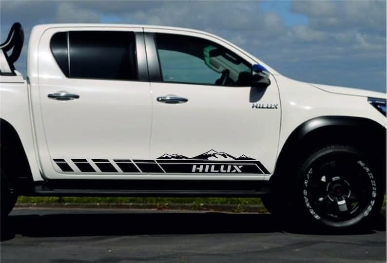 Toyota Hilux - autocollant latéral logo carrosserie décalcomanie vinyle graphique 2 pièces de haute qualité !