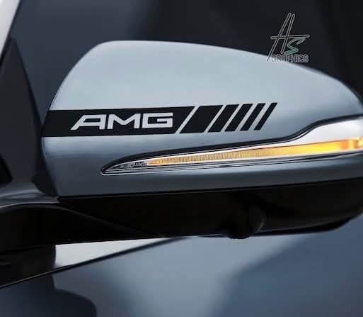 x2 for mercedes-benz amg rearview mirror car sticker racing stripe adhesive decal