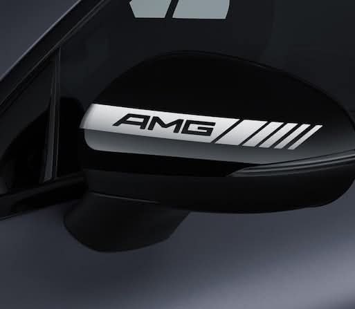 x2 for mercedes-benz amg rearview mirror car sticker racing stripe adhesive decal